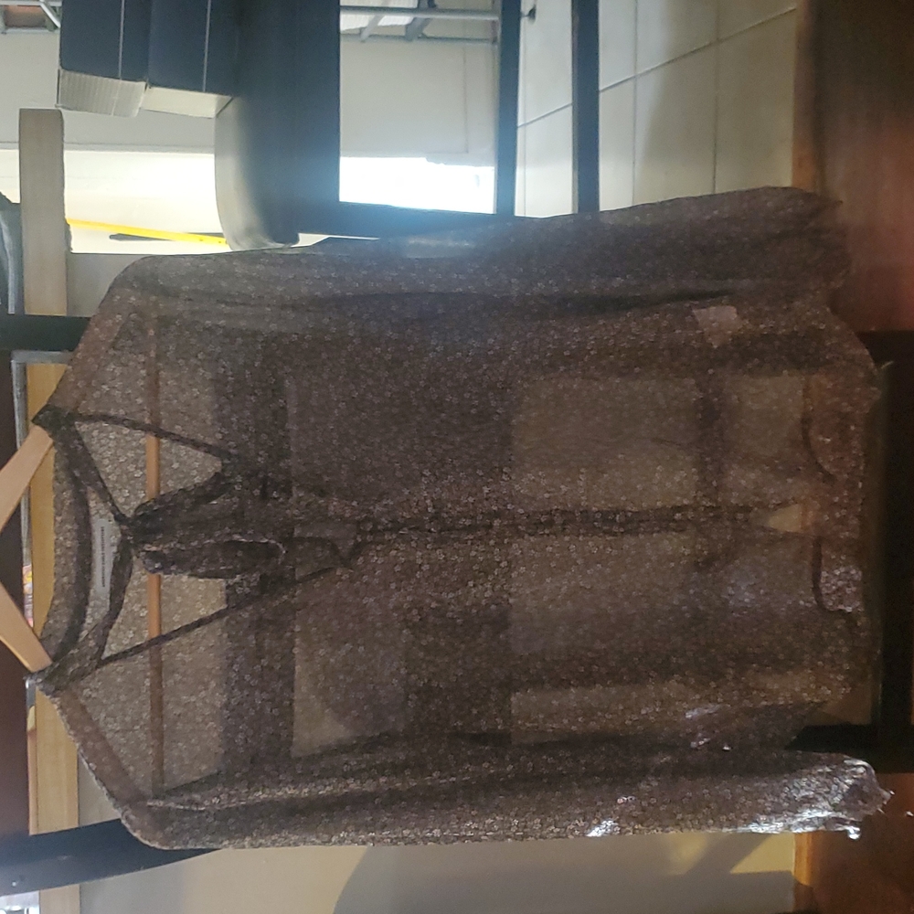 Floral and Gray see-through blouse